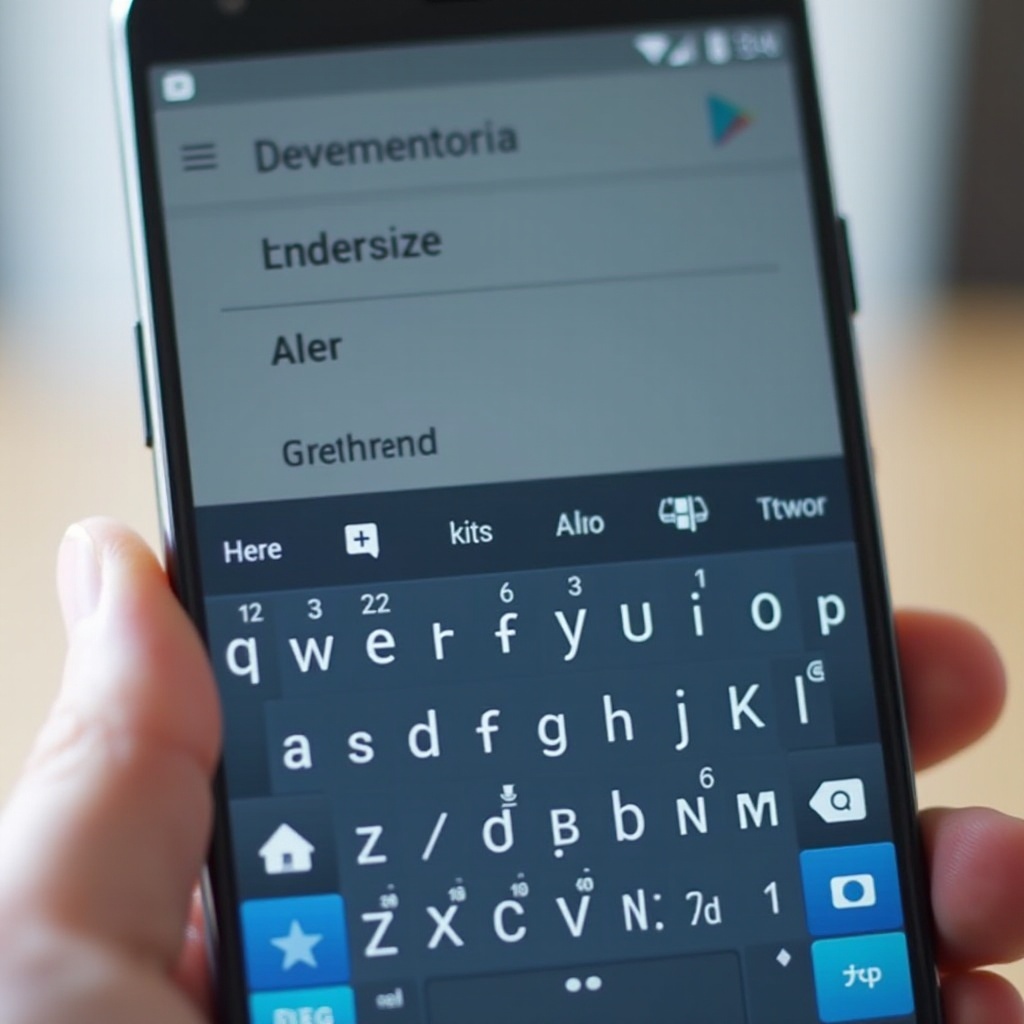 tamaño del teclado de Android