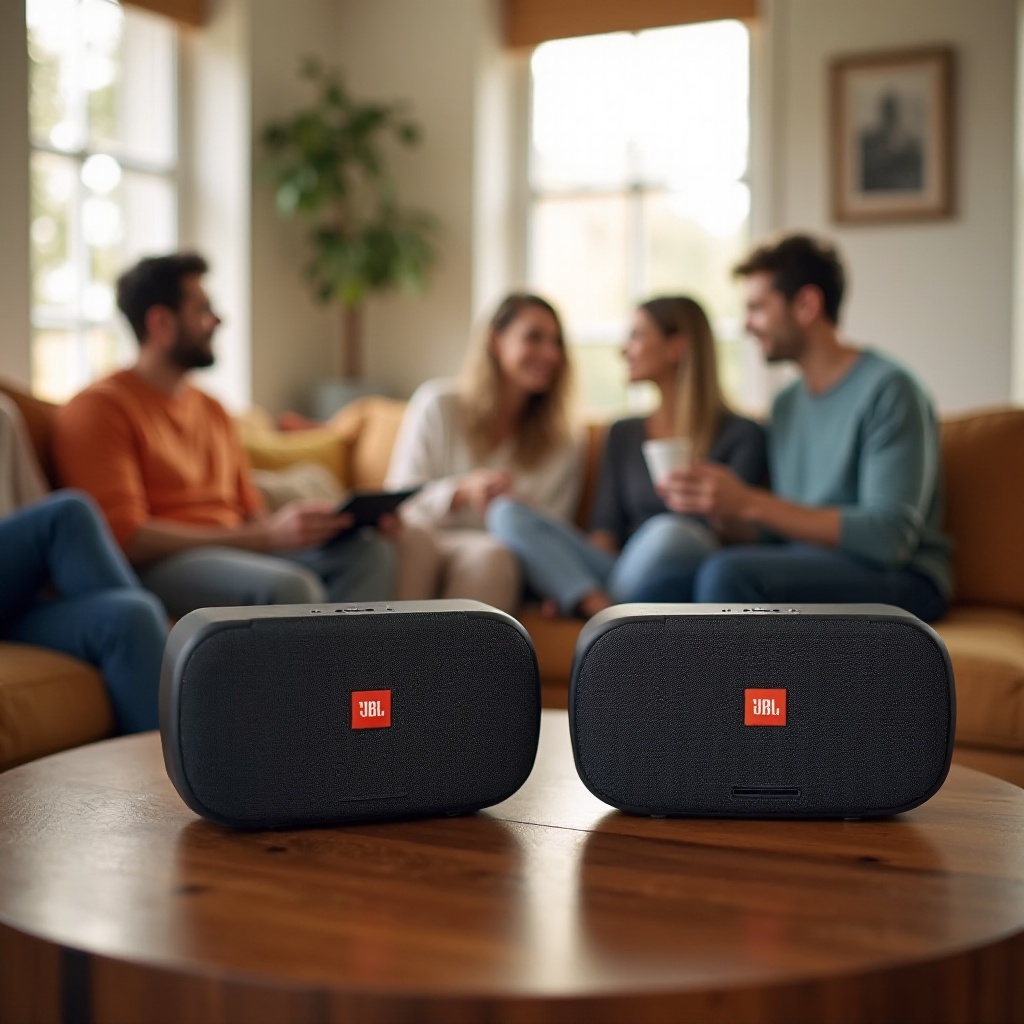cómo sincronizar 2 altavoces JBL